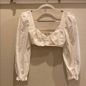 Urban Outfitters Cropped Button Up Long sleeve